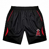Men's Los Angeles Angels of Anaheim Black Red Stripe MLB Shorts